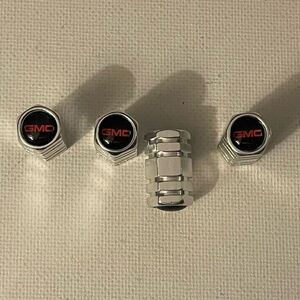 GMC Logo valve Stem caps in Silver set of 4 NWT